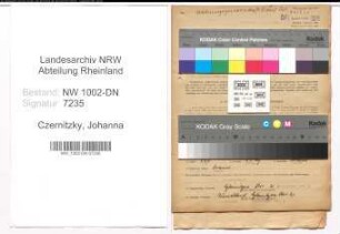 Entnazifizierung Johanna Czernitzky, geb. 23.12.1907 (Kontoristin)