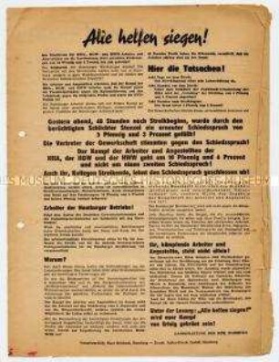 Flugblatt der KPD zum Streik der Hamburger Arbeiter