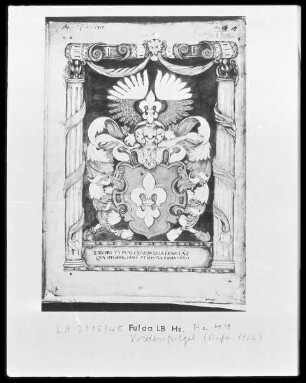 Evangeliar — Wappen, Folio Vorderspiegel