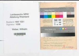 Entnazifizierung Wilhelm Weber , geb. 12.07.1908 (Buchhalter)