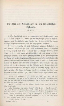 465-474 Die Idee der Gerechtigkeit in den socialistischen Systemen : Schluß