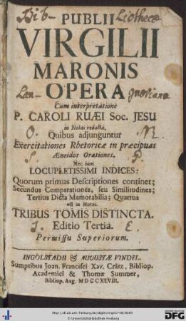 Publii Virgilii Maronis Opera