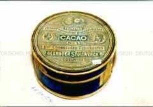 Pappschachtel für "CACAO No.1 Hof-Chocoladen-Fabrikanten GEBRÜDER STOLLWERCK"