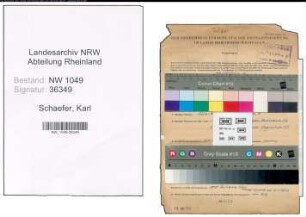 Entnazifizierung Karl Schaefer , geb. 25.10.1912 (Polizeibeamter)