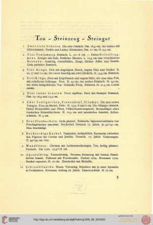 Ton, Steinzeug, Steingut (Nr. 1-23)