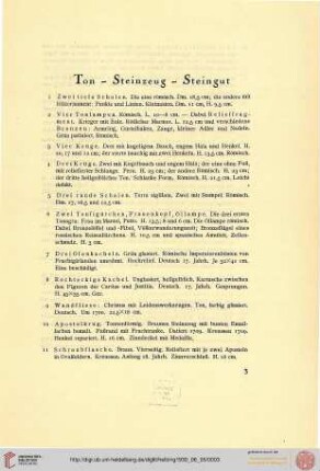 Ton, Steinzeug, Steingut (Nr. 1-23)