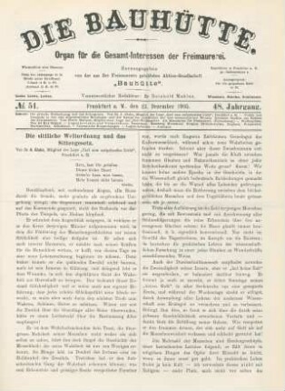 No. 51. Frankfurt a. M., den 23. Dezember 1905. 48. Jahrgang.