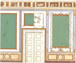 Gärtner, Friedrich von; Athen (Griechenland); Königliche Residenz (Athener Schloss) - Audienzsaal - Wanddekoration (Ansicht)