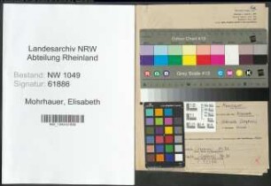 Entnazifizierung Elisabeth Mohrhauer , geb. 18.01.1912 (Assessorin)