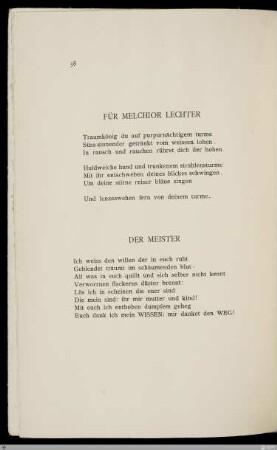 Für Melchior Lechter