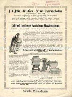 Elektrisch betriebene Haushaltungs-Waschmaschinen.