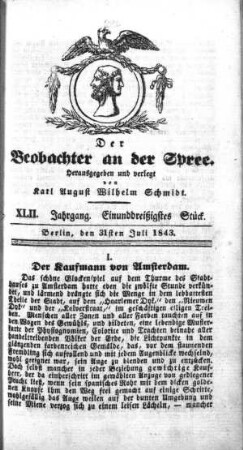 31. Stueck, 31. Juli 1843