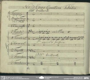 Coro e Cavatina (timp, banda turca, cl, tr, cor, fag, trb, tamburro)