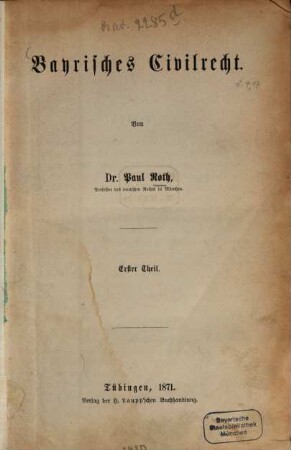 Bayrisches Civilrecht, 1