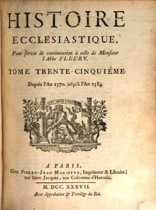 Histoire Ecclésiastique. 35, Depuis L'An 1570. jusqu'à l'An 1584