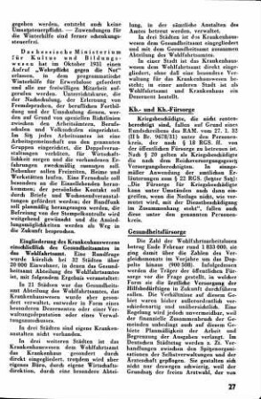 Kriegsbeschädigte, die nicht rentenberechtigt sind [Kb.- und Kh.-Fürsorge]