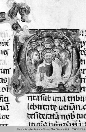 Missale Romanum : Textseite mit historisierter Initiale O: Allerheiligen