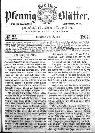 No. 25, Sonnabend, den 18. Juni 1866