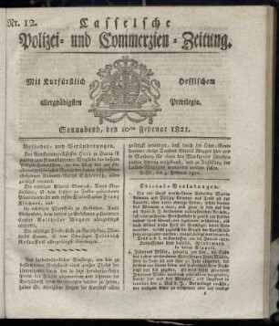 Nr. 12, Sonnabend den 10ten Februar. 1821