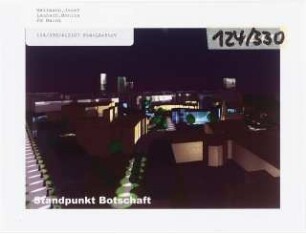 Ein »Garten der Künste« am Kulturforum, Berlin Schinkelwettbewerb 2002: Perspektivische Ansicht (Modellsimulation)