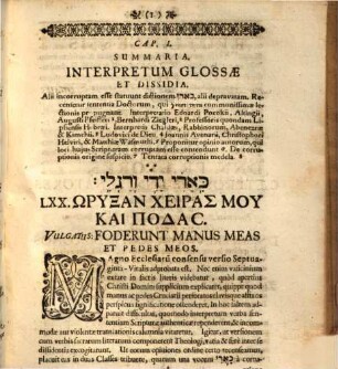 Crux Theologorum, Sive De Sensu Et Integritate Vocis [...] : Psalmo XXII. com. 17. Exercitatio Critico-Philologica