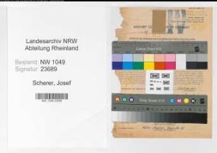 Entnazifizierung Josef Scherer , geb. 08.05.1913 (Bahnbeamter)