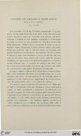 17: Scoperta del sepolcro di Trebio Giusto sulla via Latina