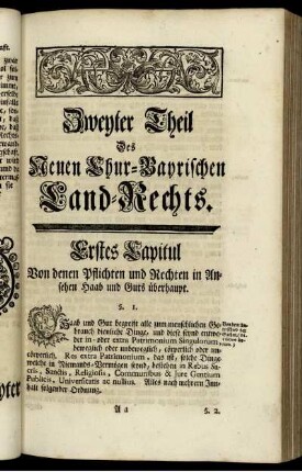 Zweyter Theil Des Neuen Chur-Bayrischen Land-Rechts.