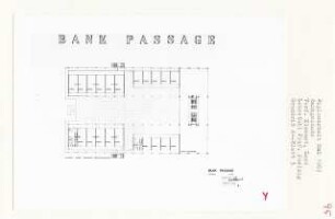 Bank Passage, Berlin-Charlottenburg (Diplomarbeit bei Peter Poelzig): Wohnen, Installationsgeschoss, Grundriss und Dachaufsicht 1:200