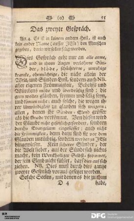 Das zweyte Gespräch.