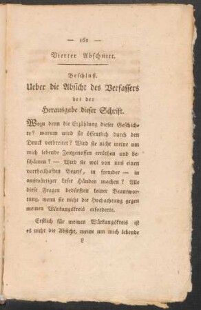 Vierter Abschnitt. Beschluß. Ueber die Absicht des Verfassers bei der Herausgabe dieser Schrift.