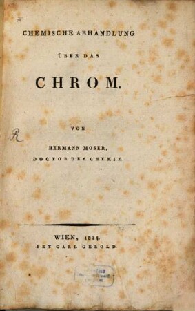 Chemische Abhandlung über das Chrom