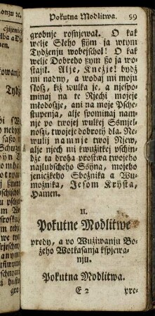 Pokutna Modlitwa. - Wecjorna Modlitwa,[...]
