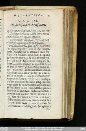 Cap. XI. De Mensura & Mensurato.