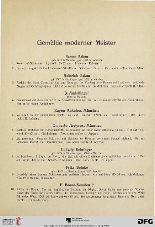 Gemälde moderner Meister (Nr. 1-324)