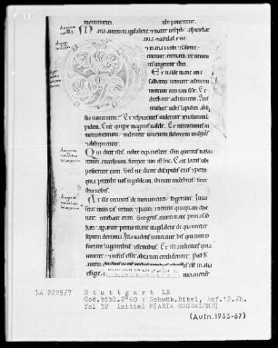 Bibel — Initiale M (aria magdalene), Folio 32 recto