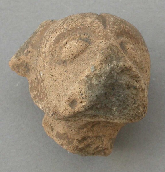 Animal head made of clay