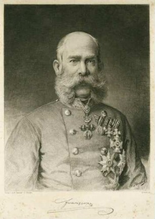 Kaiser Franz Joseph I., Kaiser von Österreich, König von Ungarn mit Orden, Brustbild