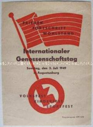 Programm zum "Internationaler Genossenschaftstag 1949" in Augustusburg