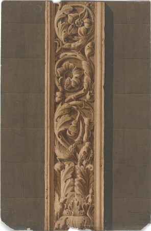 Zocher, Ernst; Studienzeichnungen nach Gipsen - florales Ornament (Detail)