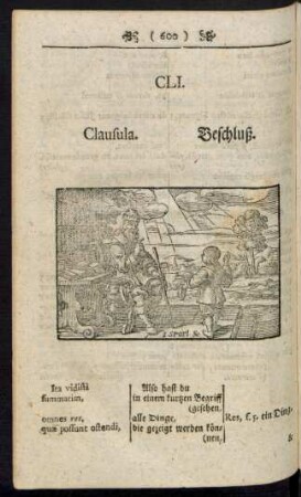 CLI. Clausula. Beschluß