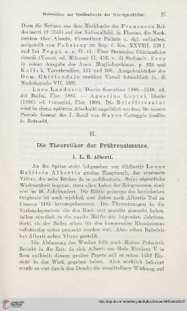 II. Die Theoretiker der Frührenaissance