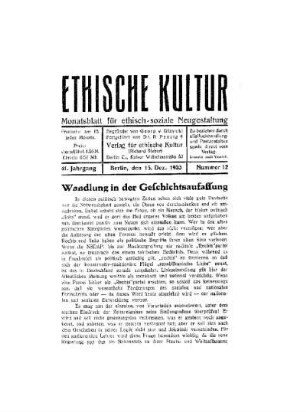 Wandlung in der Geschichtsaufassung