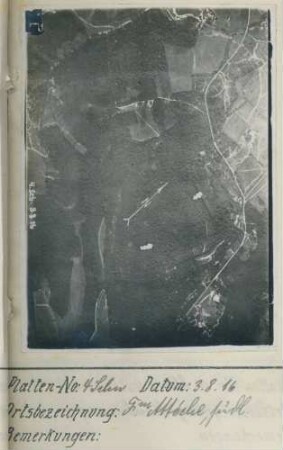 Foto der Stellungen südlich der Ferme Attéche nordöstlich von Montigny (Luftbild)