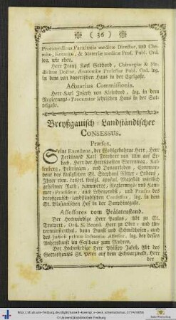 Breyßgauisch-Landständischer Consessus.