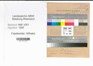 Entnazifizierung Wilhelm Fassbender , geb. 12.02.1887 (Baumeister)