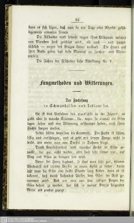 Fangmethoden und Witterungen
