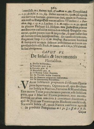 Caput VI. De Insulis & Incrementis Fluvialibus.
