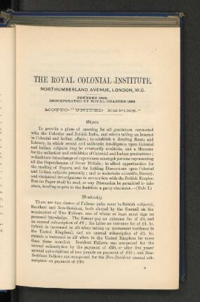 Objects of the Royal Colonial Institute.