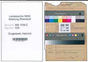 Entnazifizierung Heinrich Zurgeisseln , geb. 17.08.1920 (Schneider)